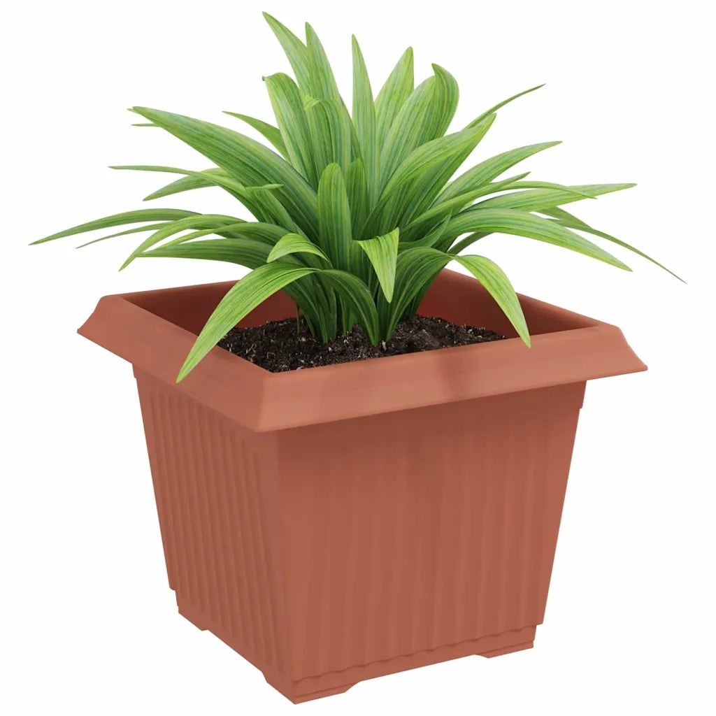 Vaso quadrato per fiori 6 pcs Rosso Mattone 23 x 23 x 17,5 cm 42020329