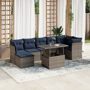 Set Divani da Giardino 8 pz con Cuscini Grigio in Polyrattan 3266751