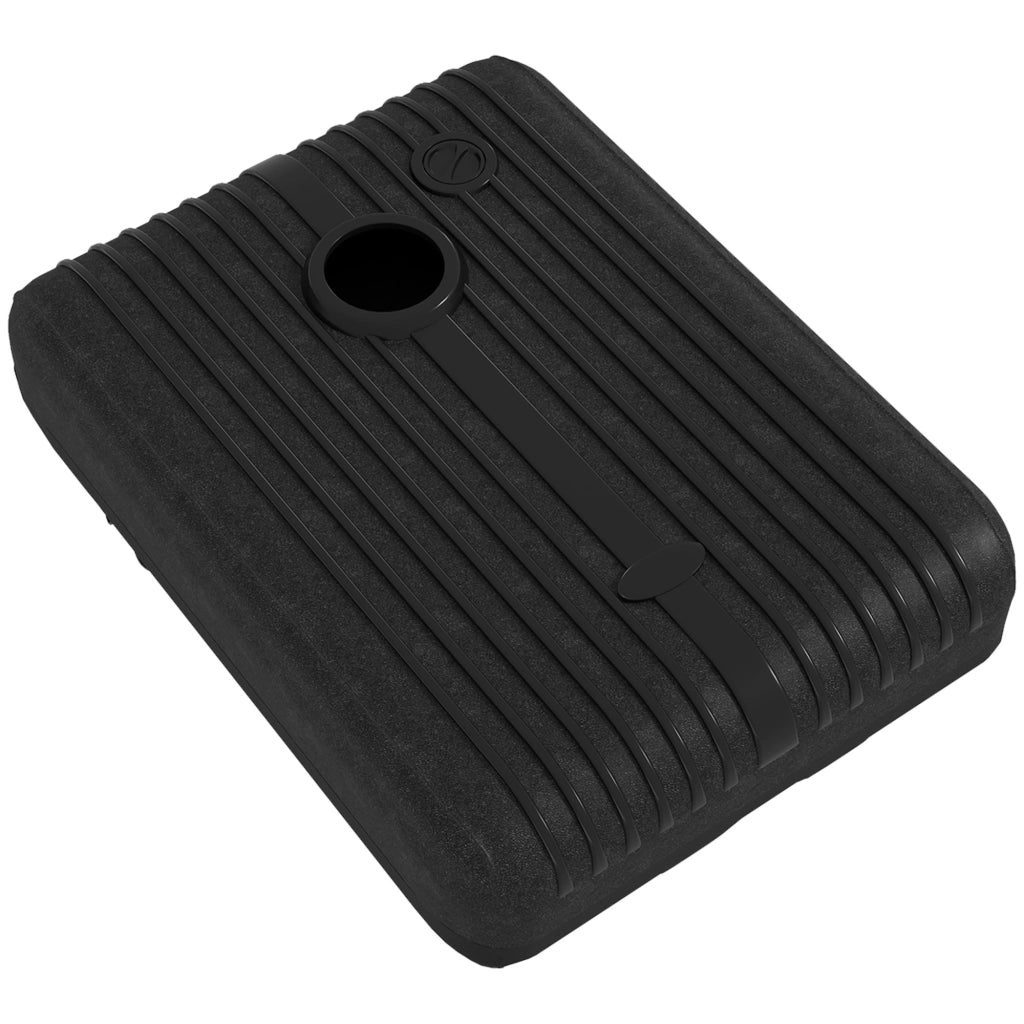 Base per Ombrellone Giardino Riempibile ¨C Xylo ¨C 80x60 cm Nero HDPE con Ruote