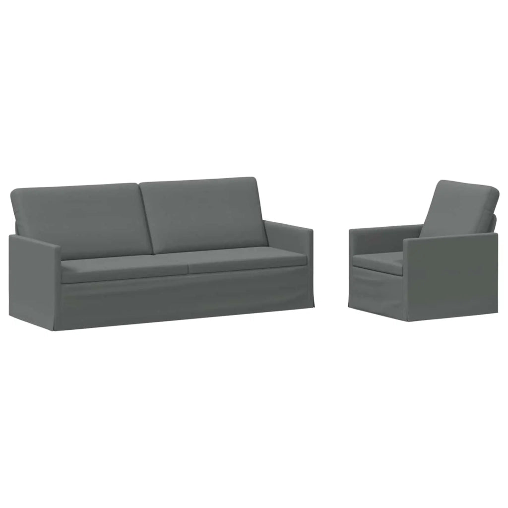 Set di divani 2 pcs Grigio Scuro Tessuto 3433163