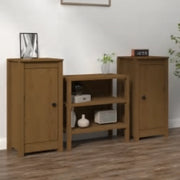 Credenze 2 pz Miele 40x35x80 cm in Legno Massello di Pino cod mxl 19456