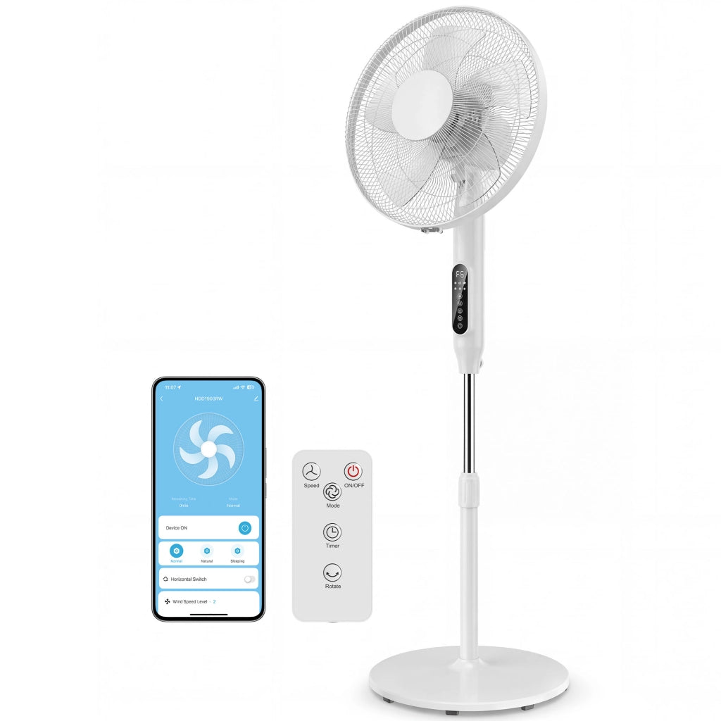 Ventilatore da Pavimento con Telecomando Wifi ¨C zephmum ¨C Bianco