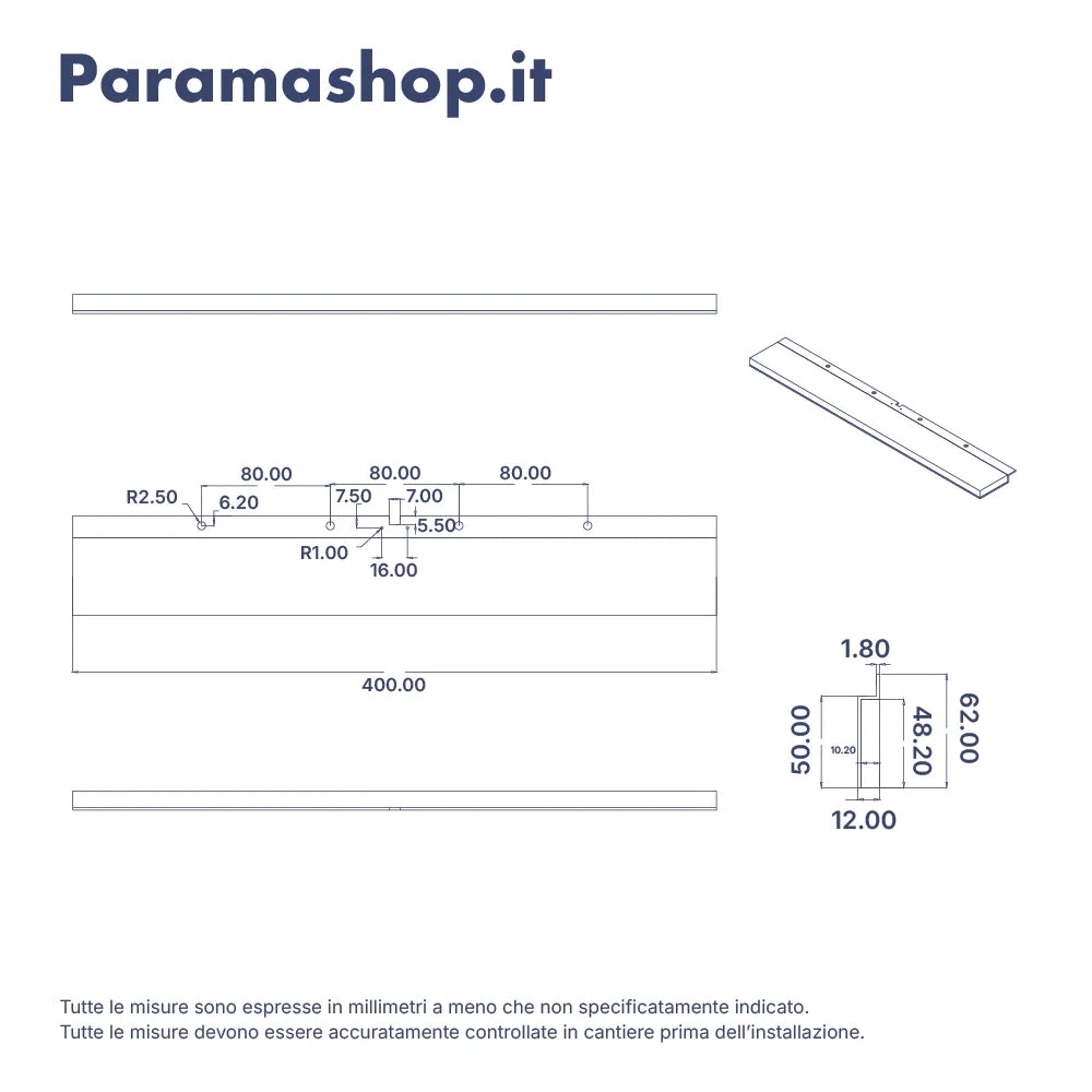 Applique led universale 40cm in alluminio satinato per cornice | Wezen