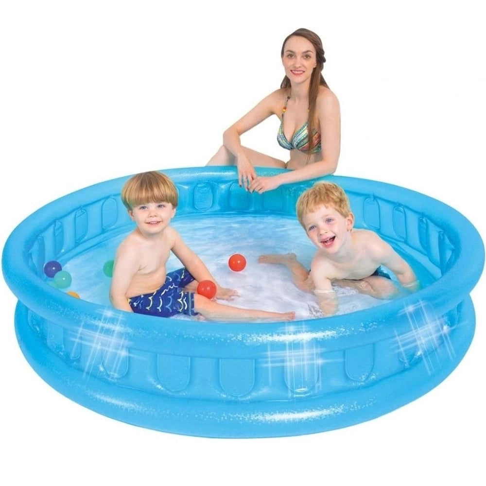 Trade Shop - Piscina Gonfiabile Rotonda Con Lato Morbido A Mosaico 155 X 32 Cm Per Bambini 016181 -