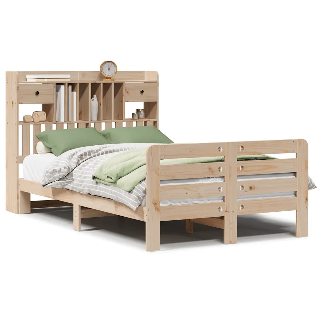 Letto Libreria senza Materasso 135x190 cm in Legno di Pino 3309986