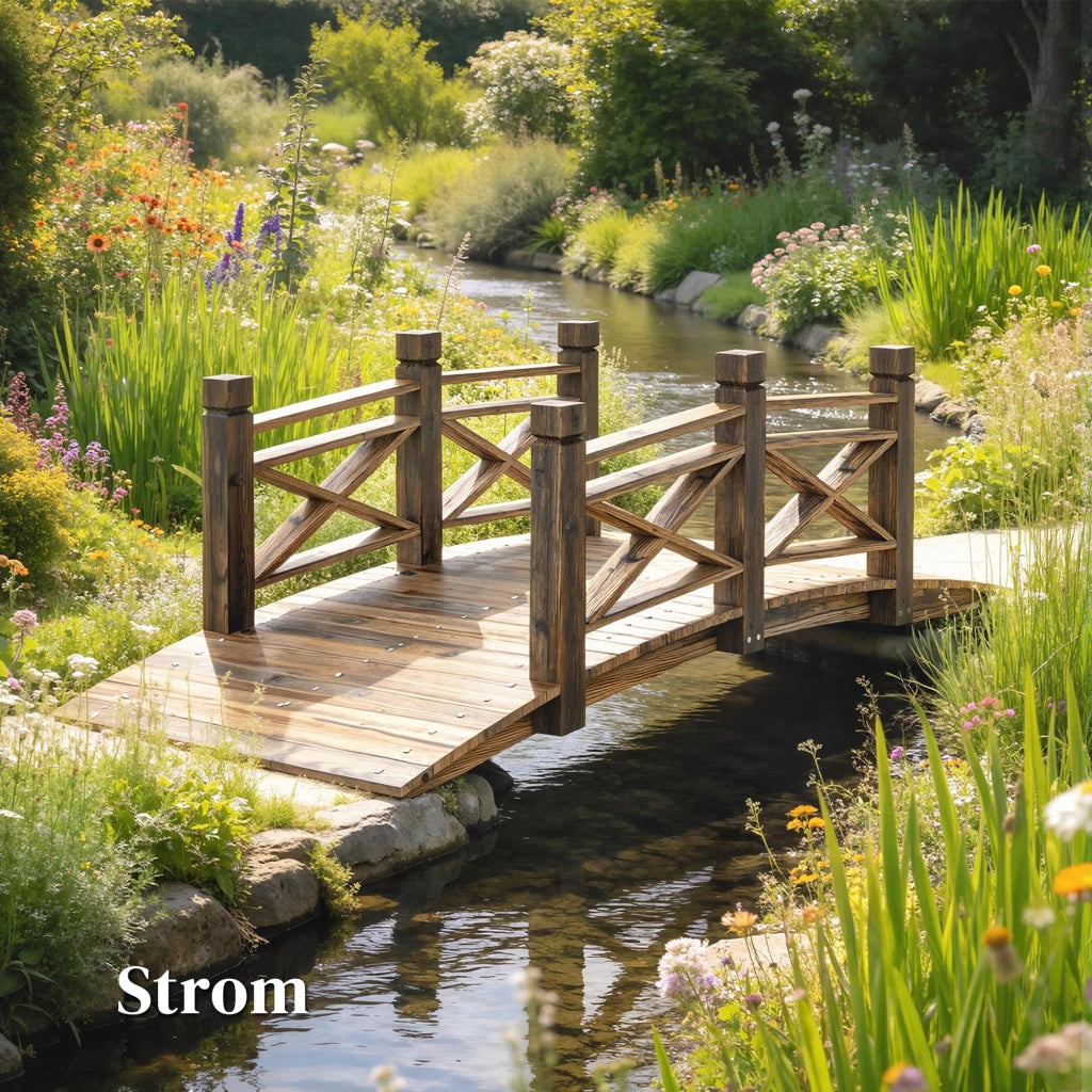 Ponticello da Giardino in Legno di Abete ¨C zephmum ¨C Effetto Antico, 174x78x57.5 cm