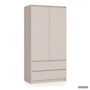 Armadio S90 Cashmere 90 cm 2 ante 2 cassetti 4 ripiani 90x51x180 cm
