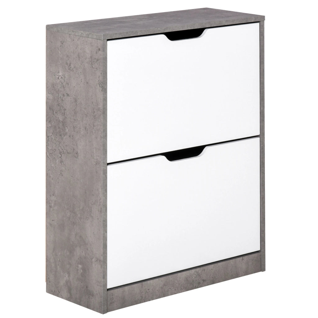 Scarpiera con ante ¨C zephmum ¨C grigio e bianco 62.5x26x81 cm