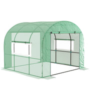 Serra a Tunnel per Orto 3x3x2 m con Porte Avvolgibili e Finestre in Acciaio e PE Anti UV Verde