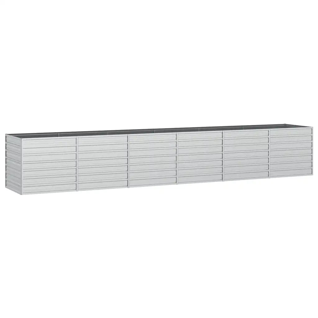 Letto Rialzato Giardino 480x80x77 cm in Acciaio Zincato Argento 316902