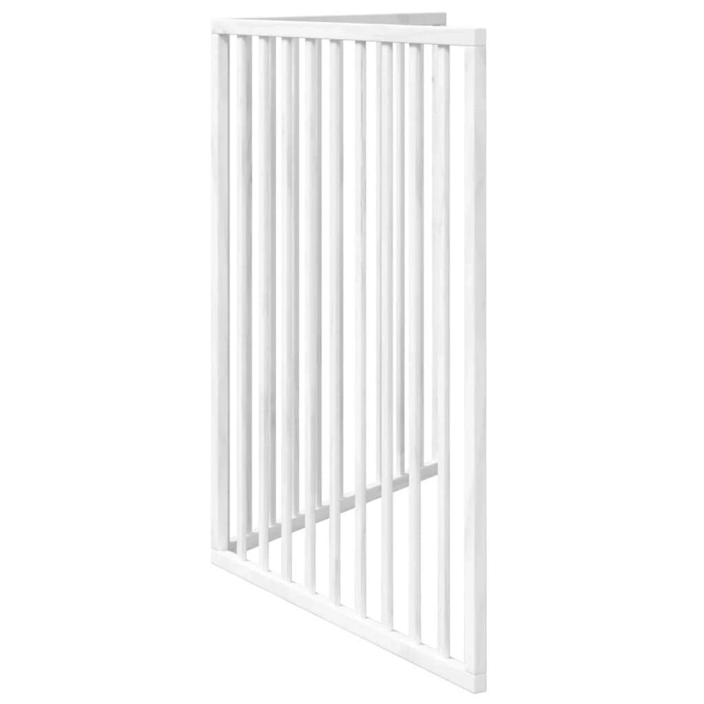 Cancelletto di sicurezza pieghevole per cani a 2 pannelli 160 cm legno di pioppo bianco 02_0023033