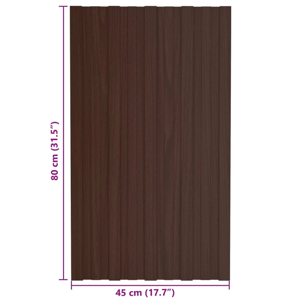 Pannello per tetto 12 pcs Marrone 80 x 45 cm Acciaio zincato