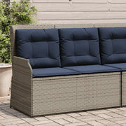 Panchina da giardino reclinabile con Cuscini in Polyrattan Grigio 368953