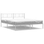 Letto matrimoniale | Letto per adulti | Giroletto con Testiera Metallo Bianco 183x213 cm