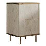 Vestone, Comodino un Ripiano, 40x35x60h cm Beige Marmo