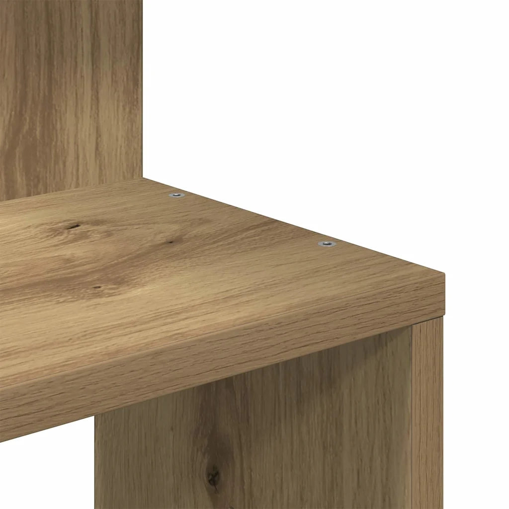 Scaffale Angolare Muro Rovere Artigianale 32x32x127,5 cm 860525