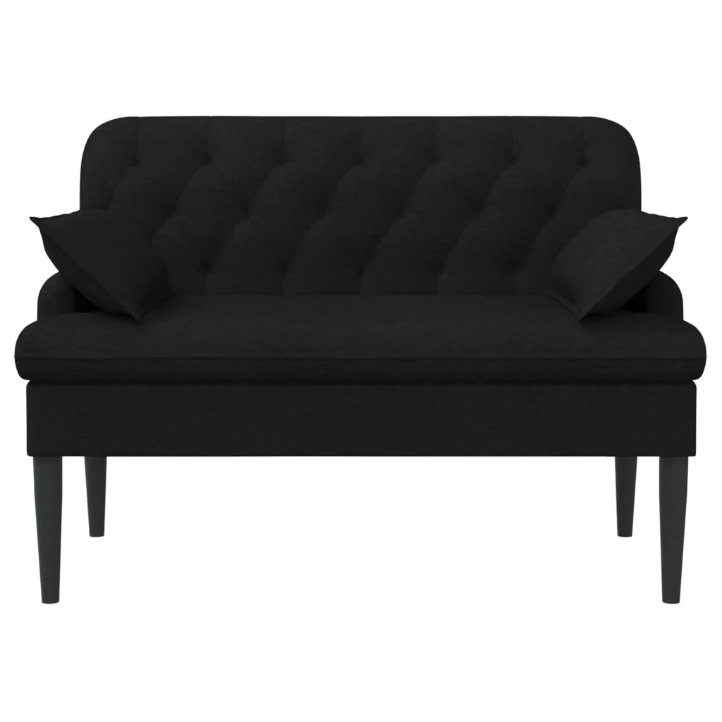 Loveseat con bottoni imbottiti Nero 111 x 68 x 80 cm Tessuto 42041798