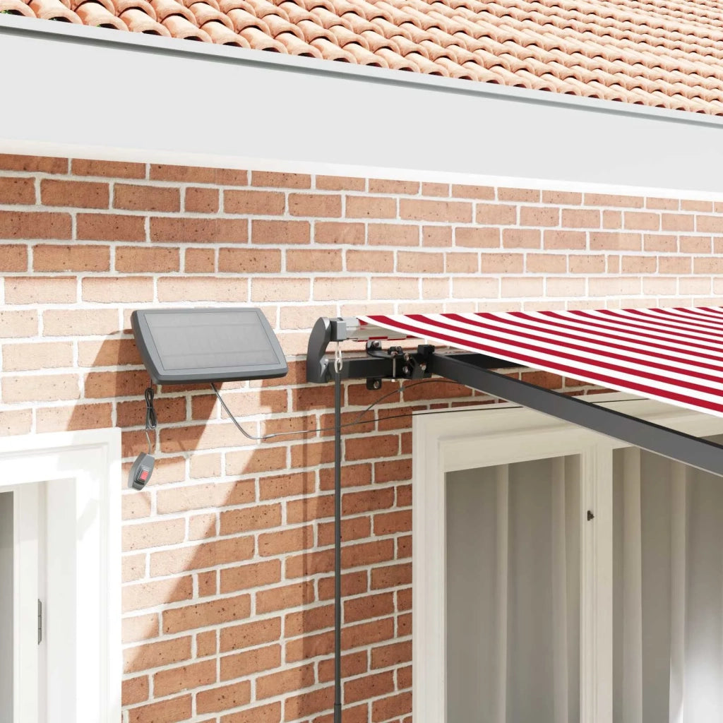 Tenda retrattile-Tenda parasole per balcone Rosso e bianco 350 x 250 cm Tessuto