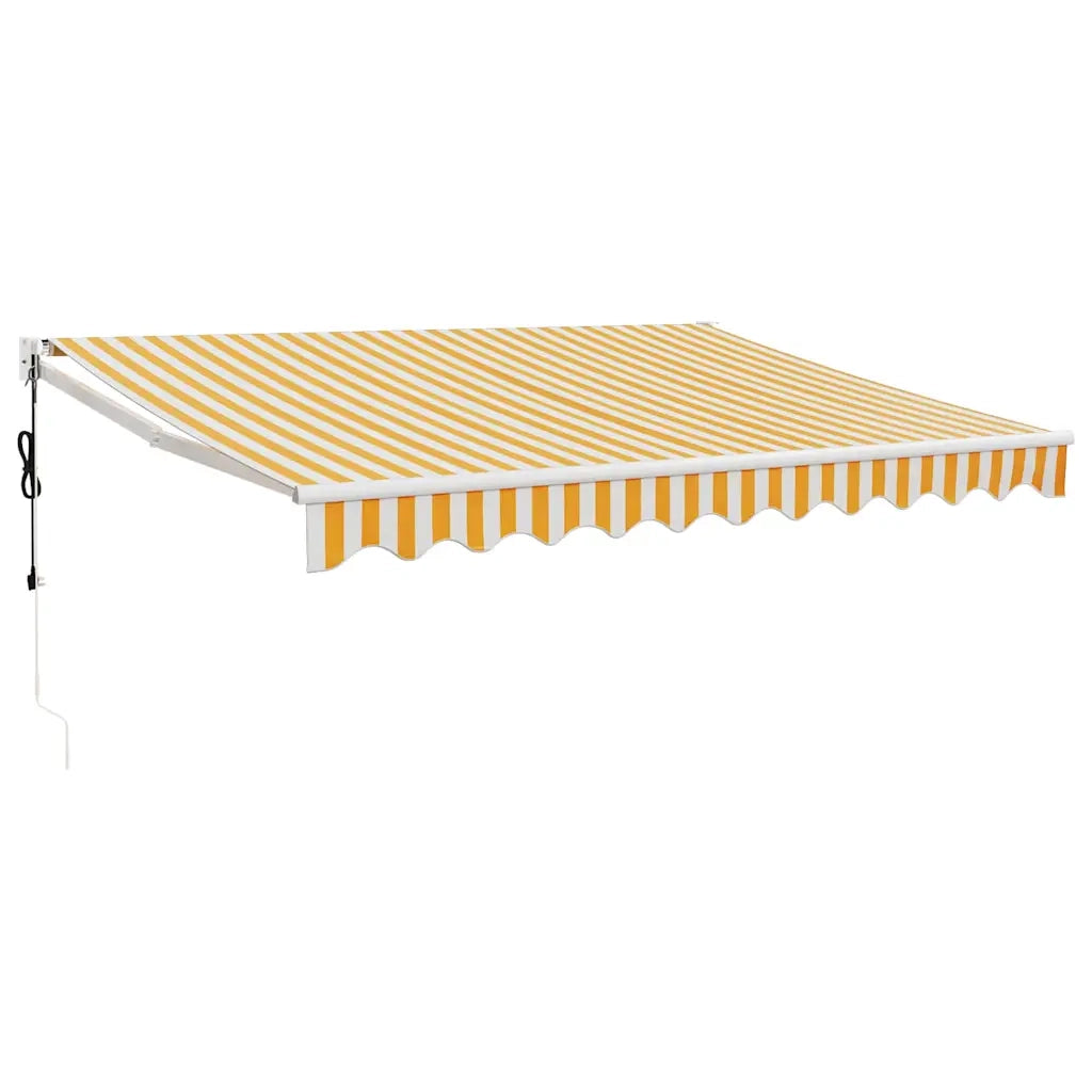 Tenda Sole Automatica Retrattile-Tenda parasole per balcone Gialla e Bianca 3x2,5 m 733590
