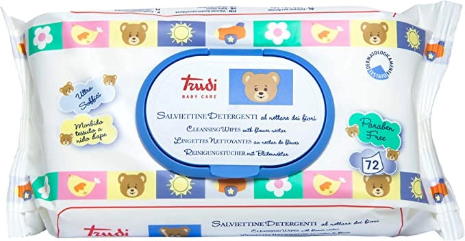 SET 12 CONFEZIONI DA 72 TRUDY BABY CARE SALVIETTINE UMIDIFICATE NETTARE DI FIORI