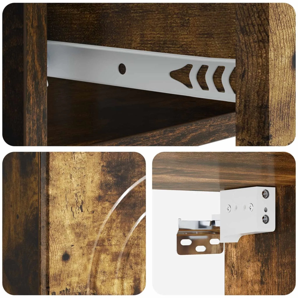 Mobiletto da notte a muro 2 pcs Rovere Fumo 33 x 34,5 x 20 cm 898096