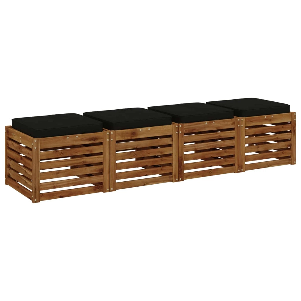 Cuscini per Sedia in 4 Pezzi VUGHT 4 pcs 100% Poliestere Nero 946216