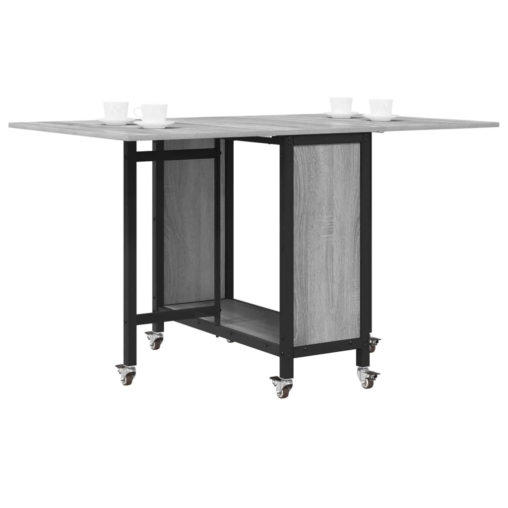Tavolo da pranzo pieghevole con ruote 130 x 80 x 76,5 cm