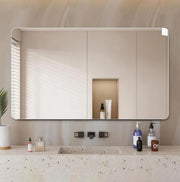 Specchio bagno senza cornice 90 × 70 cm, argento