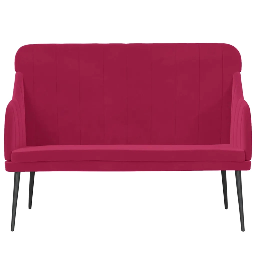 Panca Rosso Vino 110x76x80 cm in Velluto 351468