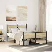 Giroletto senza Materasso in Metallo-Struttura Letto Rovere Sonoma 120x190 cm 419372