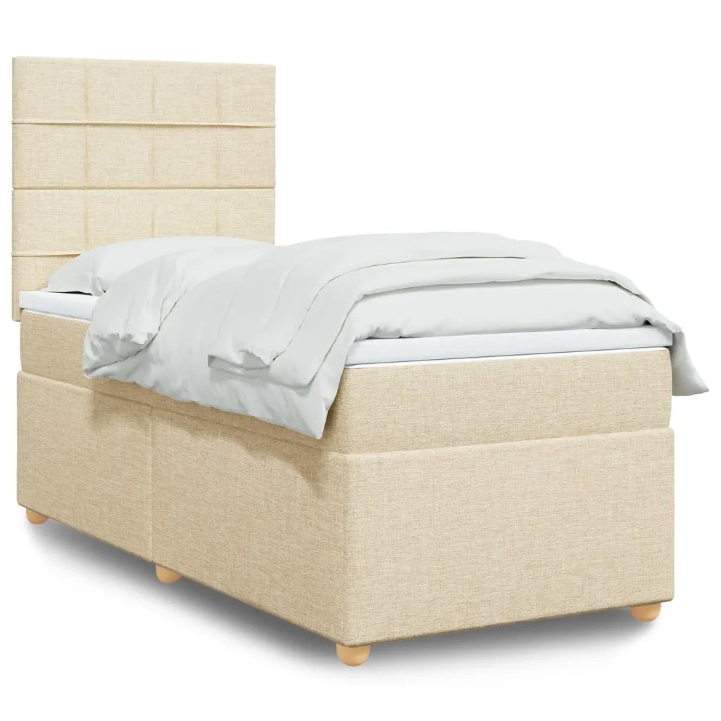 Giroletto a Molle con Materasso Crema 90x190 cm in Tessuto 3291140