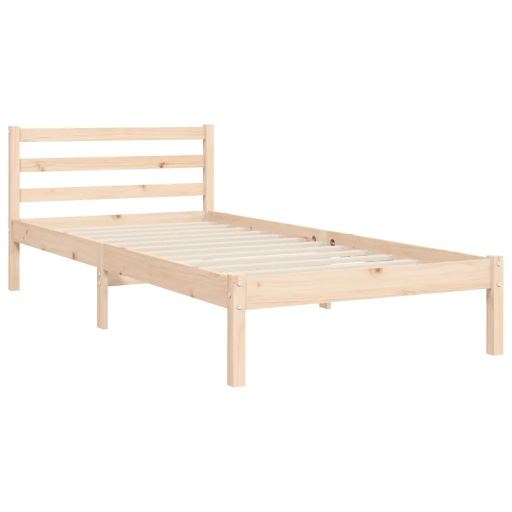 Giroletto con Testiera Single-Struttura Letto in Legno Massello 325280