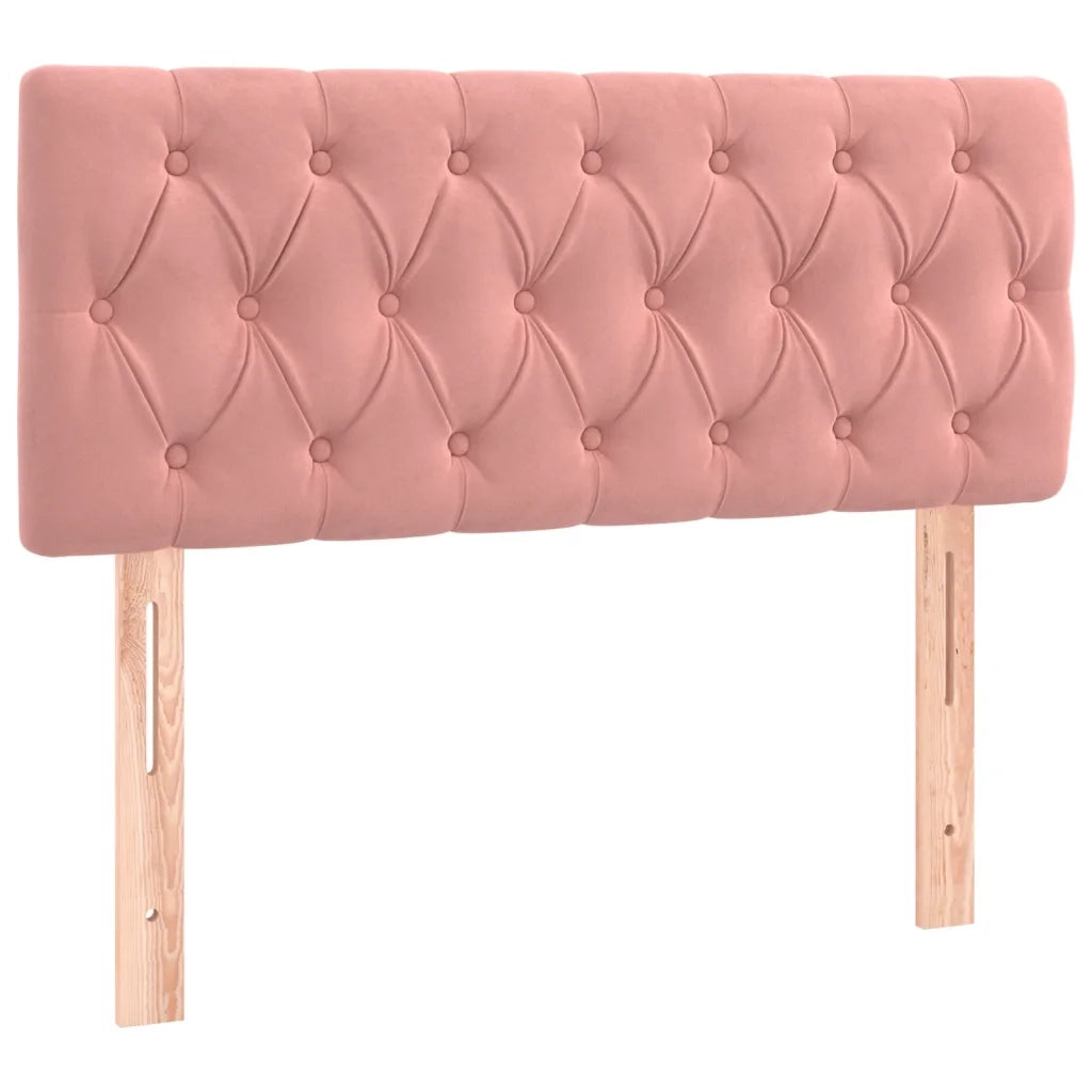 Giroletto a Molle con Materasso-Struttura Letto Rosa 90x190 cm in Velluto 970885