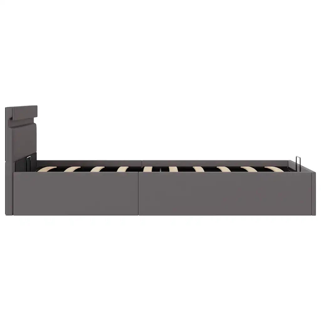 Giroletto Contenitore Idraulico LED Grigio Similpelle 100x200cm 285553