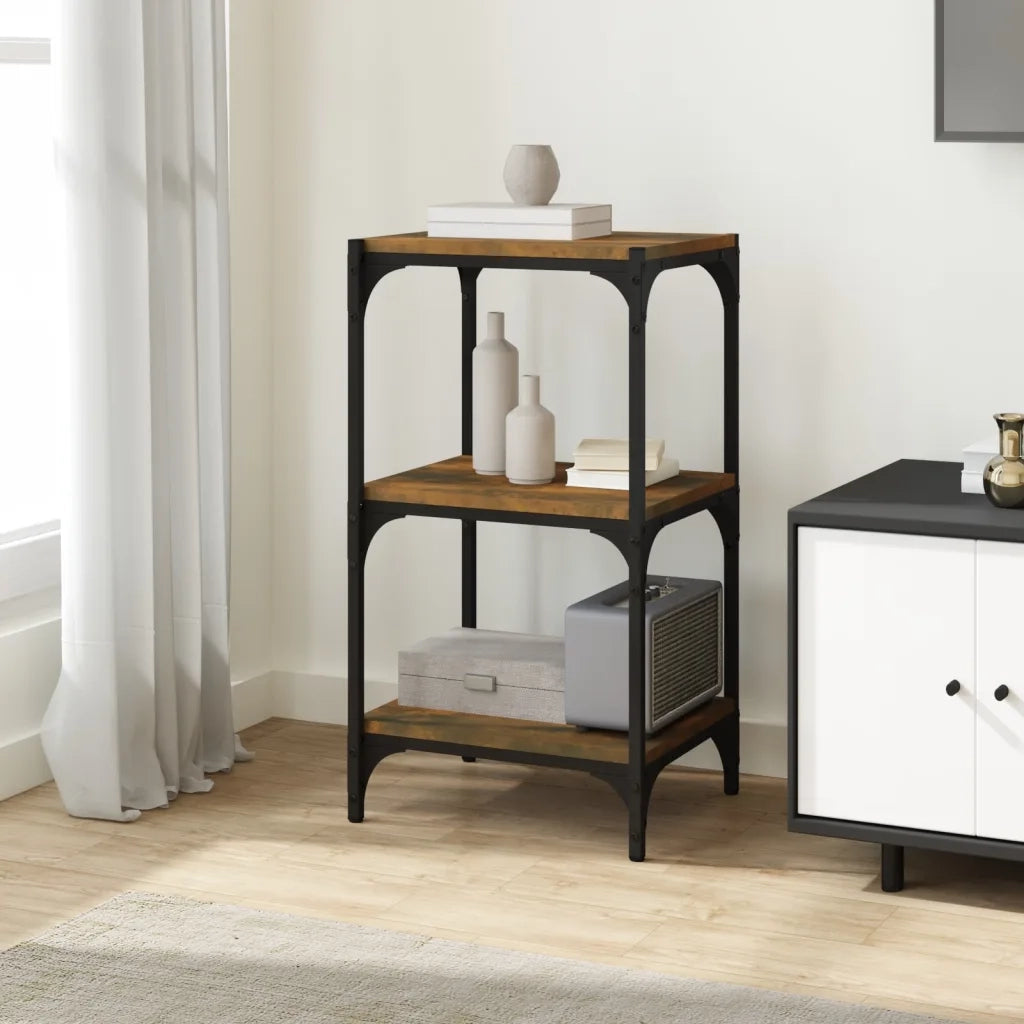 Libreria rovere fumo 40x33x70,5cm Legno Multistrato e Acciaio 819309