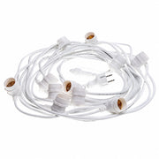Catena luminosa catenaria 10 metri con 10 portalampade E27 IP54 cavo 2x1 mm² connettori IP65 prolungabile per esterno giardino