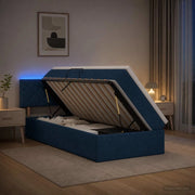 Letto con contenitore LED e materasso Blu 100 x 200 cm Tessuto 3459110