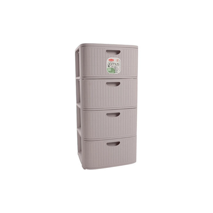 Stefanpl cesta portaoggetti Domus Man, polipropilene riciclato, impilabile, manici soft touch, greige, 58x35x29 cm
