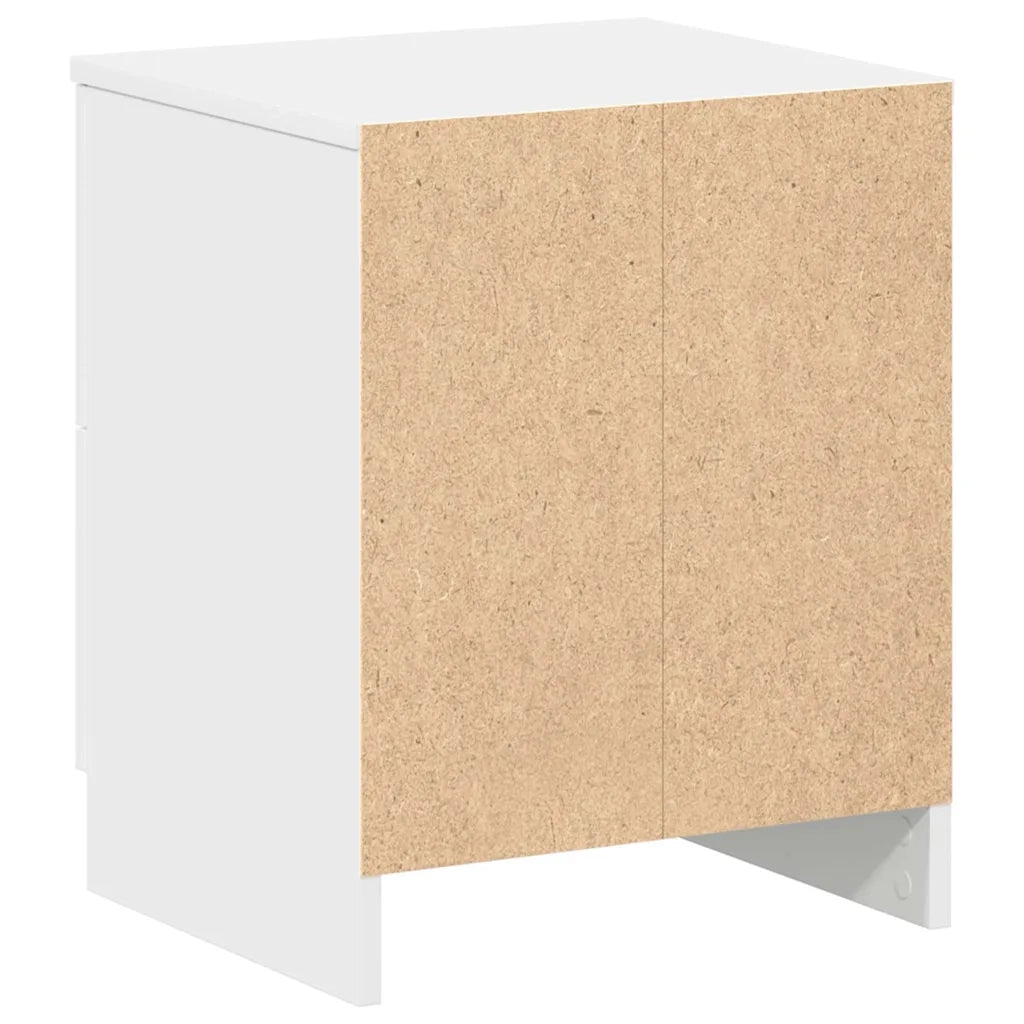 Comodino con 2 Cassetti Bianco 40x36x50 cm