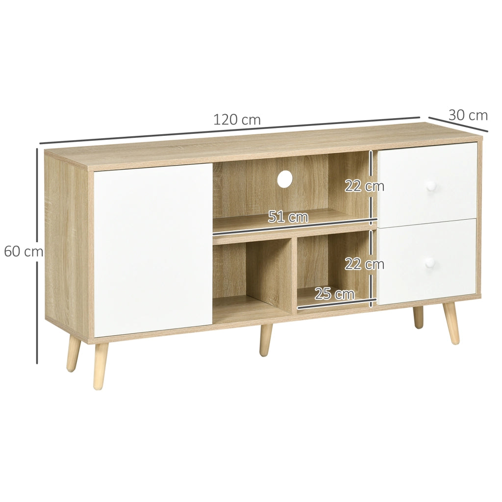 Mobile TV in legno massello per televisori fino a 45 pollici ¨C zephmum ¨C 120x30x60 cm