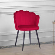 Set 4 sedie per soggiorno Omni velluto colore rosso