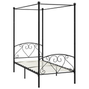 Giroletto Baldacchino senza Materasso-Struttura Letto Nero Metallo 90x200 cm