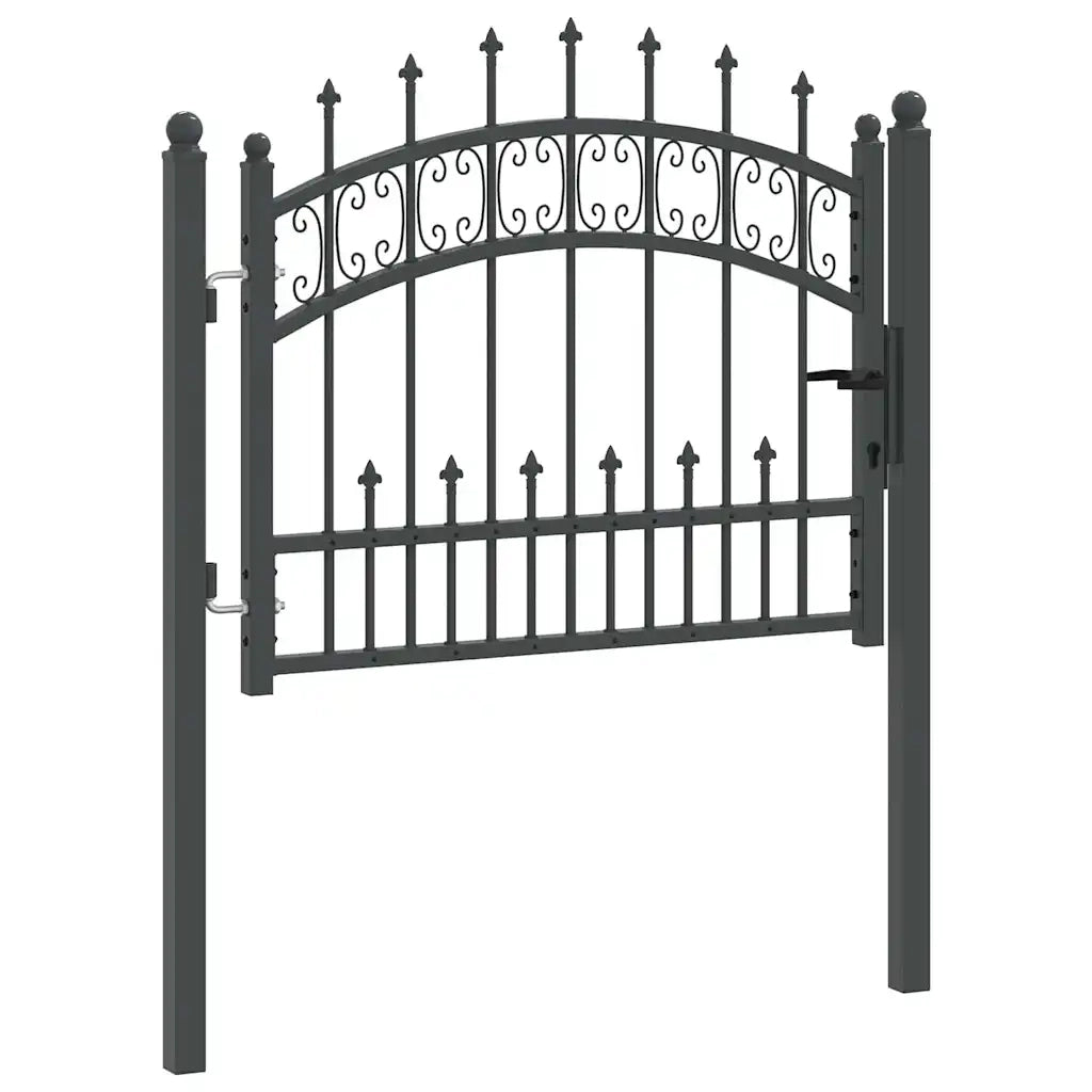Cancello con Punta a Lancia KAMPEN 103 x 75 cm Acciaio Grigio