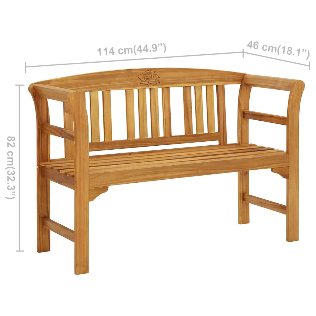Panchina da Giardino 114 cm in Legno Massello di Acacia 316497