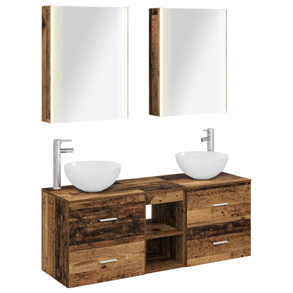Set di mobili per il bagno 5 pcs Legno antico 3406733