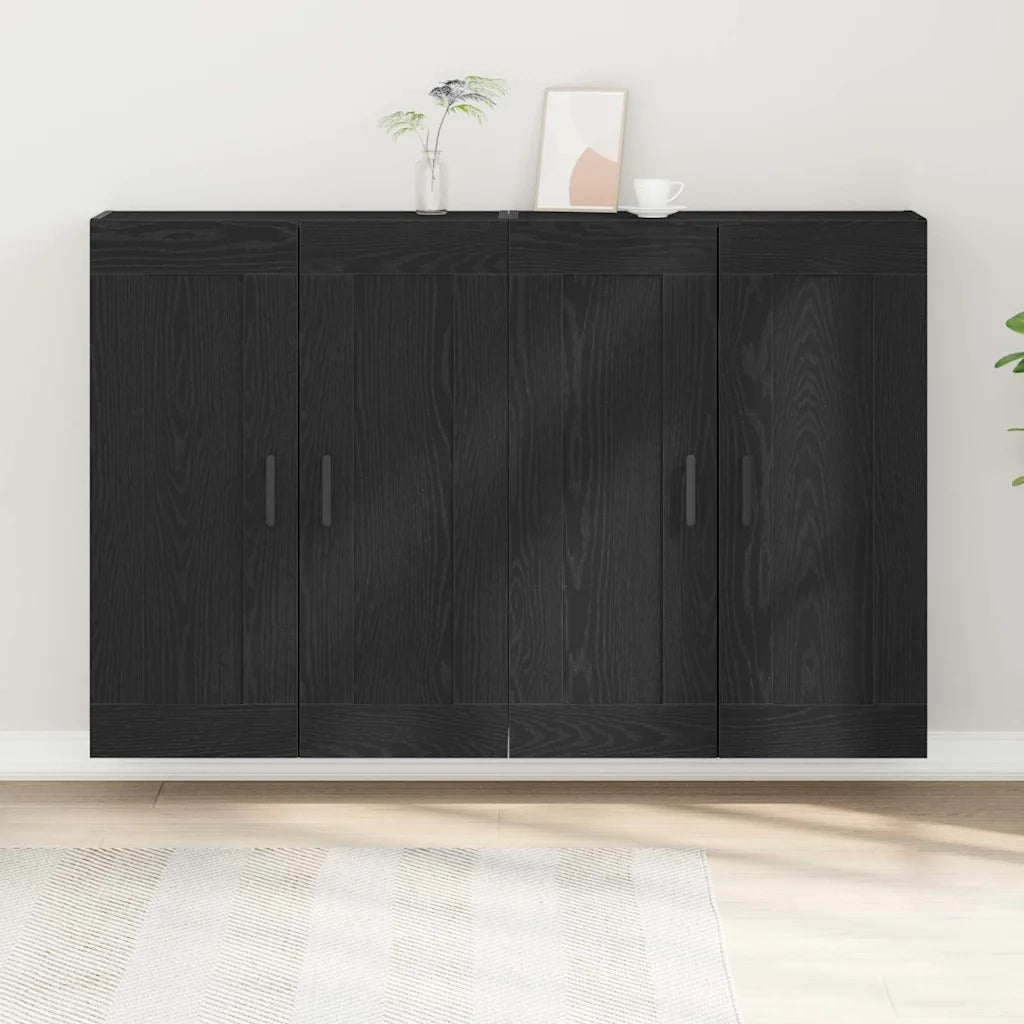 Mobile a muro 2 pcs Rovere Nero 69,5 x 34 x 90 cm 3333107