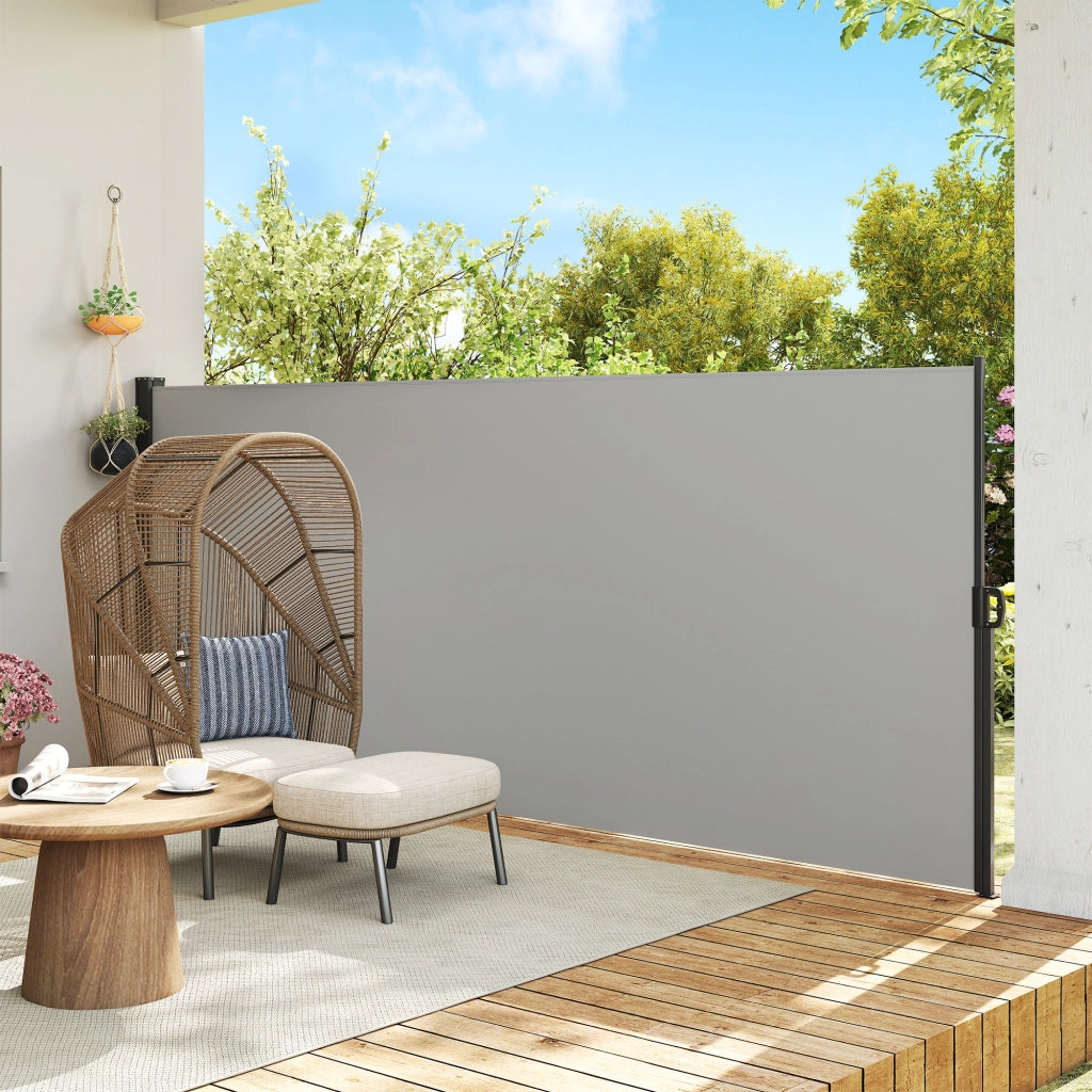 Paravento retrattile ¨C zephmum ¨C Grigio 4x1.6 m