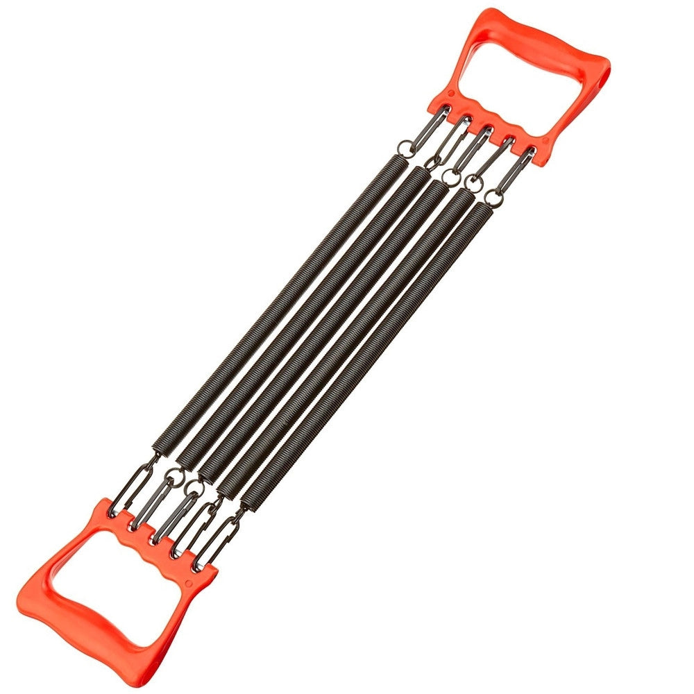 Trade Shop - Estensore Doppia Maniglia Elastico Molla 5 Molle Palestra Sport Fitness 30 Cm -