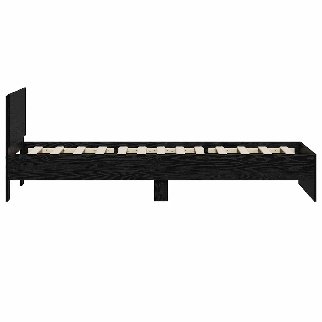 Struttura del letto Montaggio a parete Rovere Nero 75 x 190 cm 871662