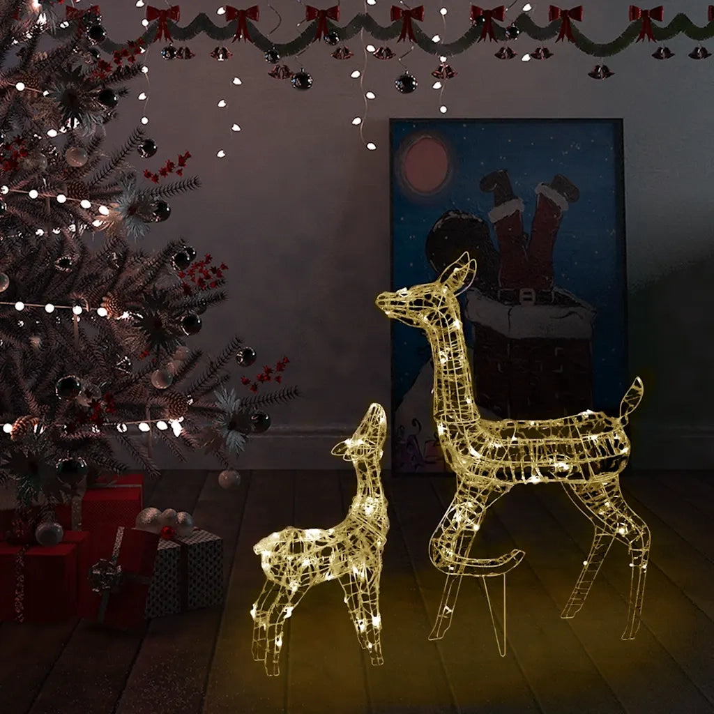 Famiglia di Renne di Natale 160 LED Bianco Caldo in Acrilico CFW5141196